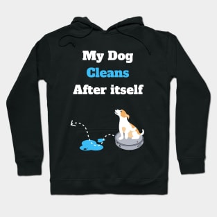 Funny elegant dog riding on vacuum robot cleaner Hoodie